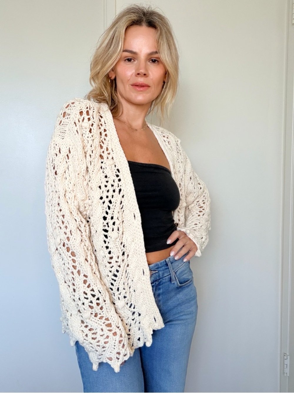 Zara Crochet Chunky Knit Cardigan - Picture 5 of 13